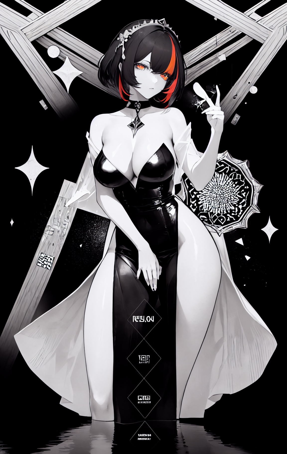 simple_black_background,  black and white theme,  Sense of coordination on Tensor.Art