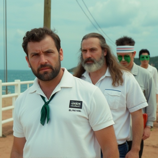 facing away from the viewer,  with slightly blurry faces,  dark green bolo tie on Tensor.Art