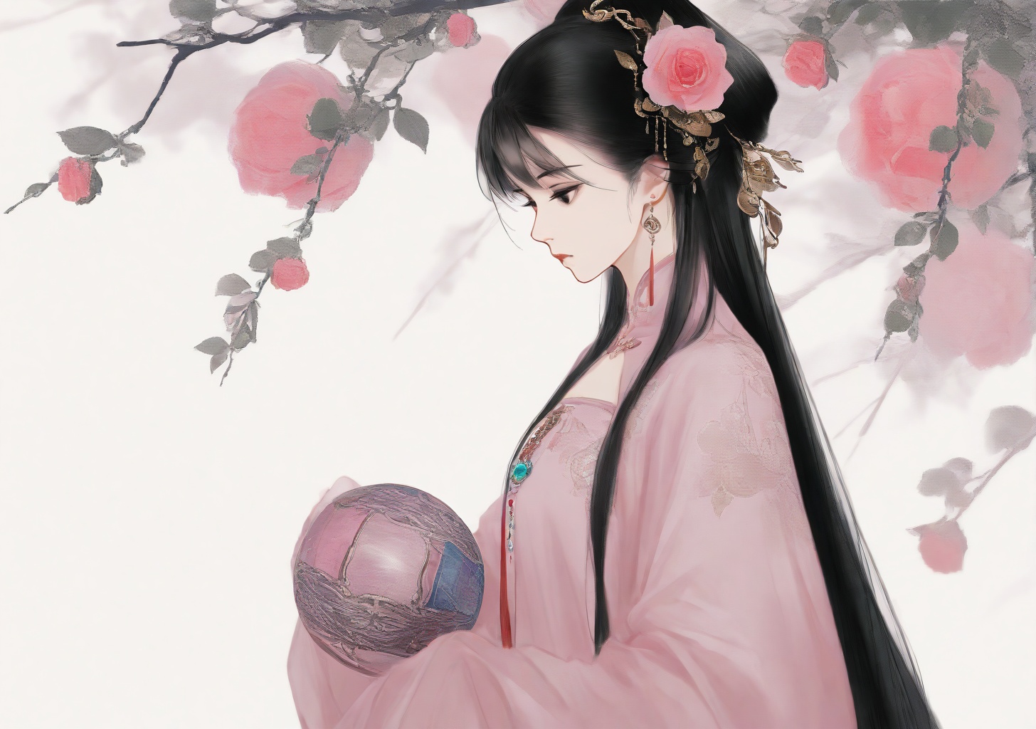 1girl,  flower,  hair ornament on Tensor.Art