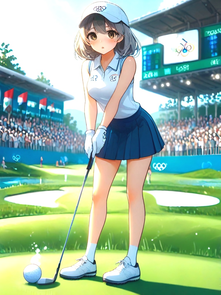 source_anime,  playing golf,  golf course on Tensor.Art