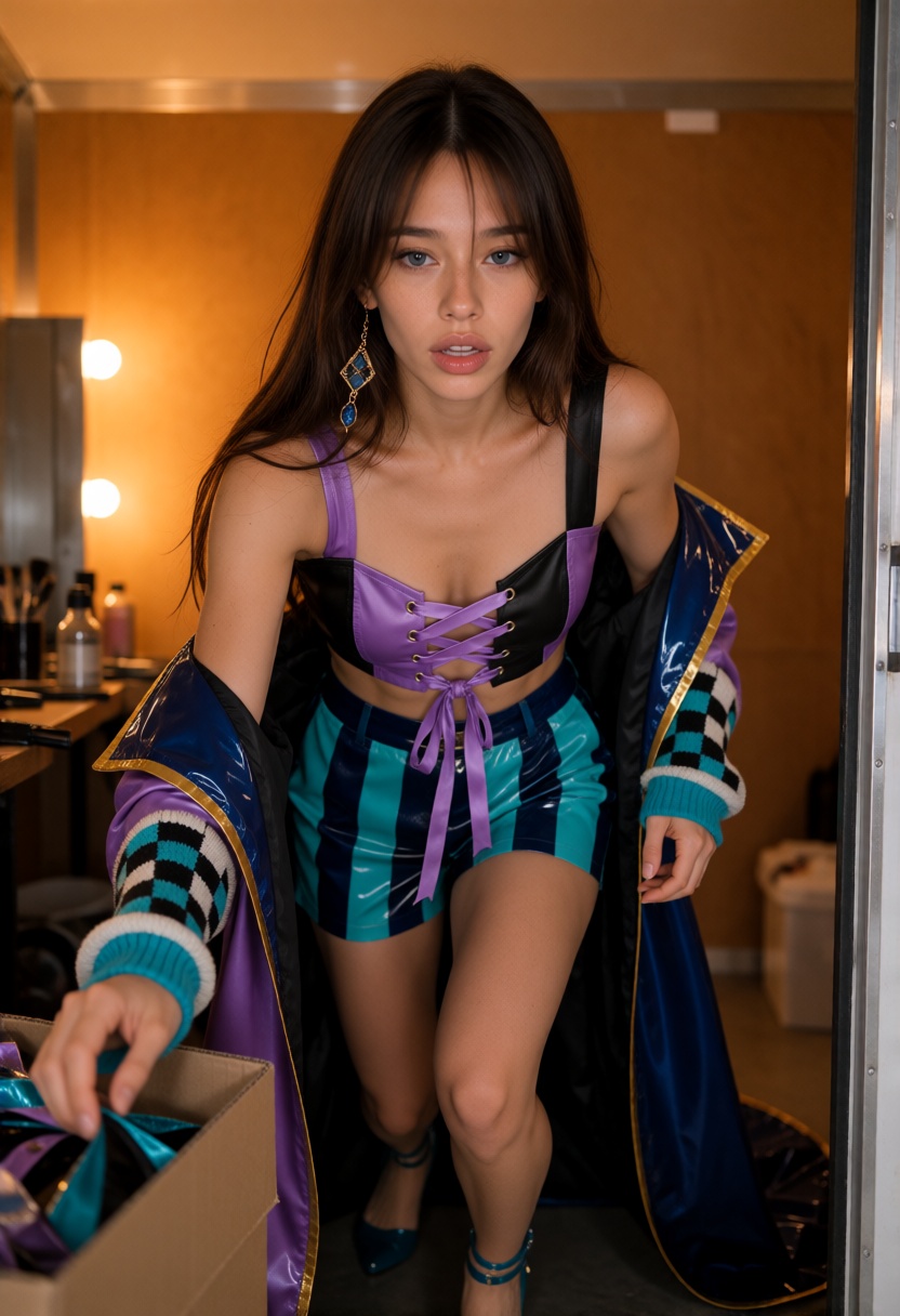 KiaraX,  long dark brown hair worn loose in soft natural waves with a center part,  curtain bangs on Tensor.Art