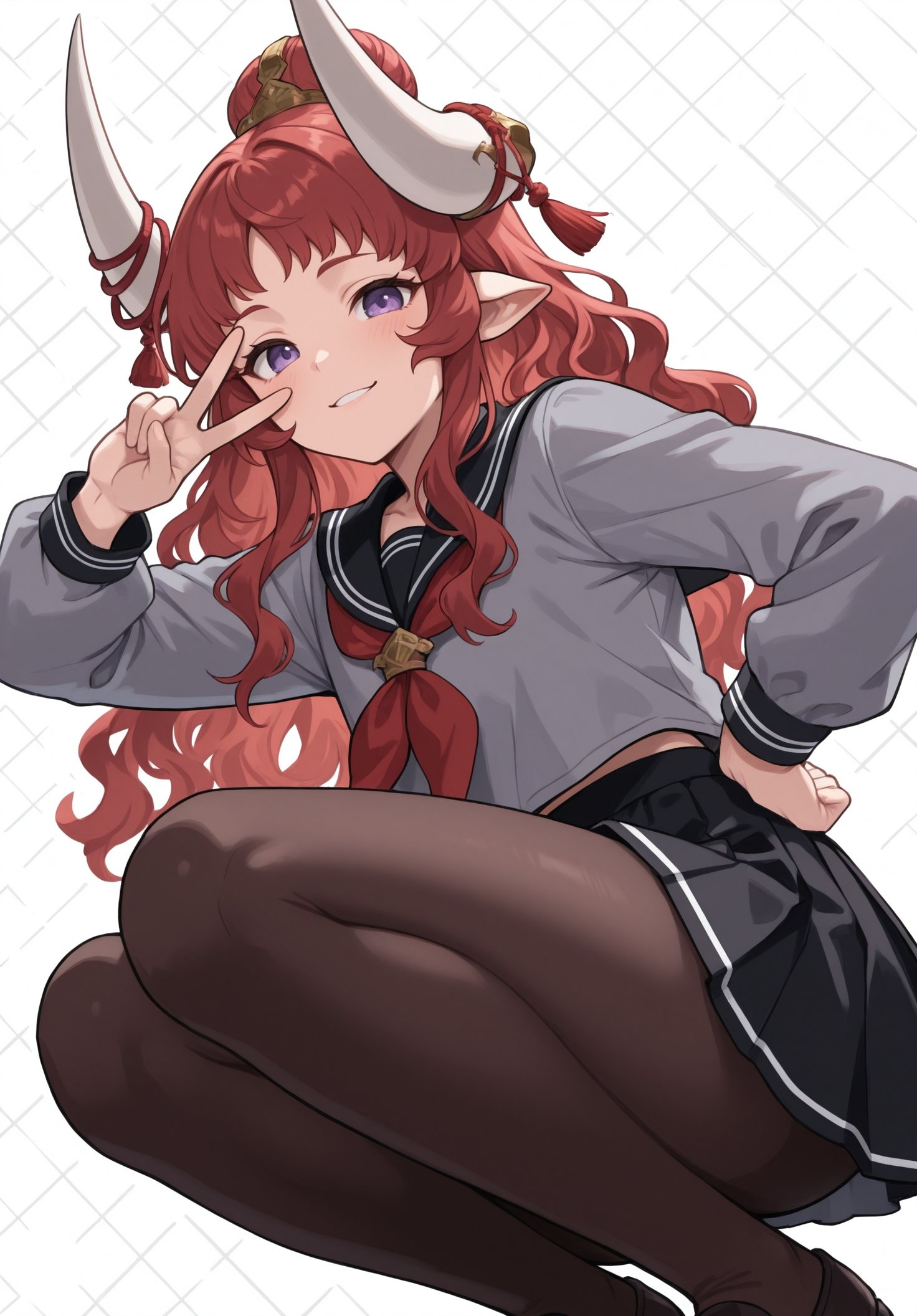 school uniform,  serafuku,  grey shirt on Tensor.Art