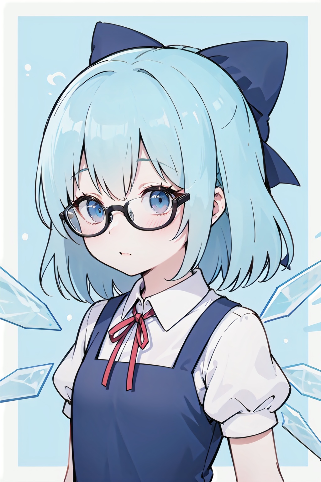 Cirno,  upper body,  arms at sides on Tensor.Art