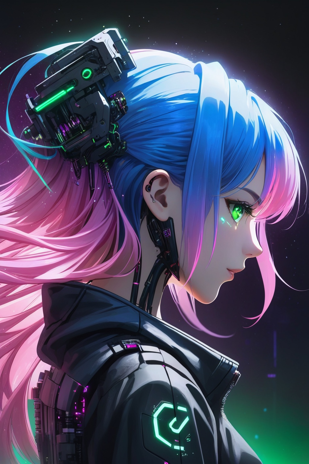 blue hair,  pink hair,  gradient hair on Tensor.Art