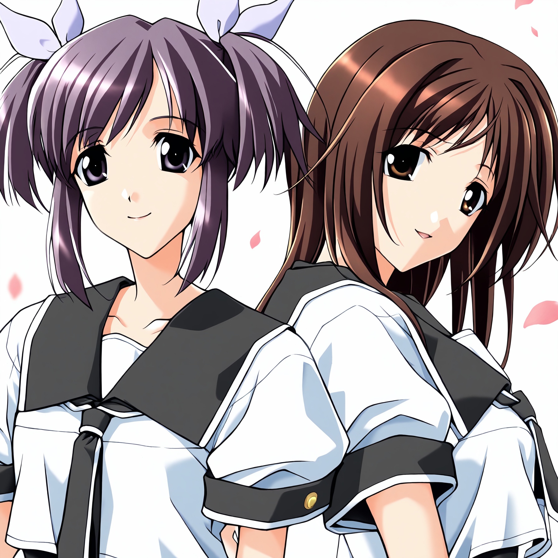 2girls,  multiple girls,  simple background on Tensor.Art