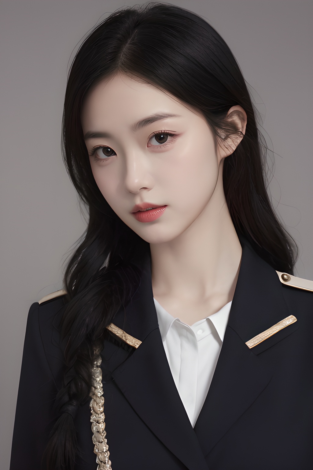 <lora:0807_06:0.7>,simple background,adapted_uniform,, 1girl,realistic,masterpiece, best quality, photorealistic, HDR,detail