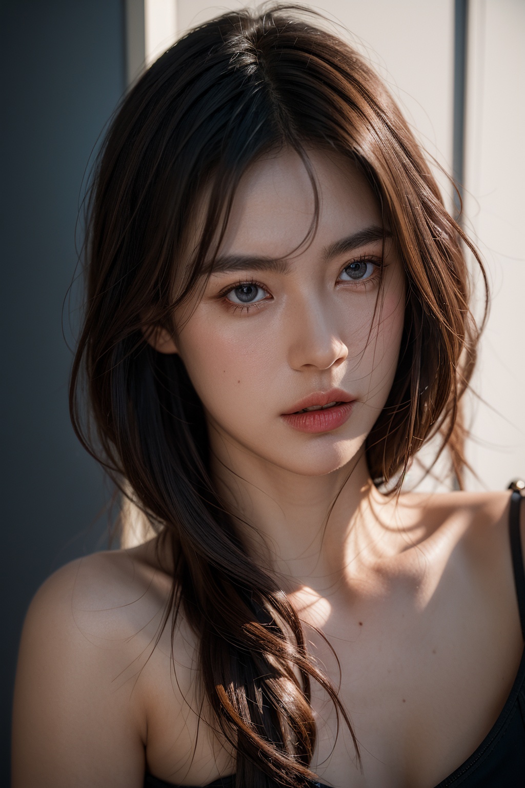 BJ_Rainbow_light,1girl,solo,long_hair,brown_hair,black_hair,brown_eyes,parted_lips,lips,realistic,nose,realistic,cinematic lighting,strong contrast,high level of detail,Best quality,masterpiece,<lora:facedetail:1>,masterpiece,best quality,(masterpiece, best quality:1.2),illustration,absurdres,realistic,sense of reality,dreamy glow,high resolution,intricate details,ultra-detailed,details,high contrast,beautiful detailed glow,extremely detailed,C4D,3D,bright,More details,fine luminescence,very fine 8K CG wallpaper,depth of field,chromatic aberration abuse,pastel color,Depth of field,ultra detailed,glary,Light,light particles,perfect and delicate limbs,<lora:faceoil:1.5>,