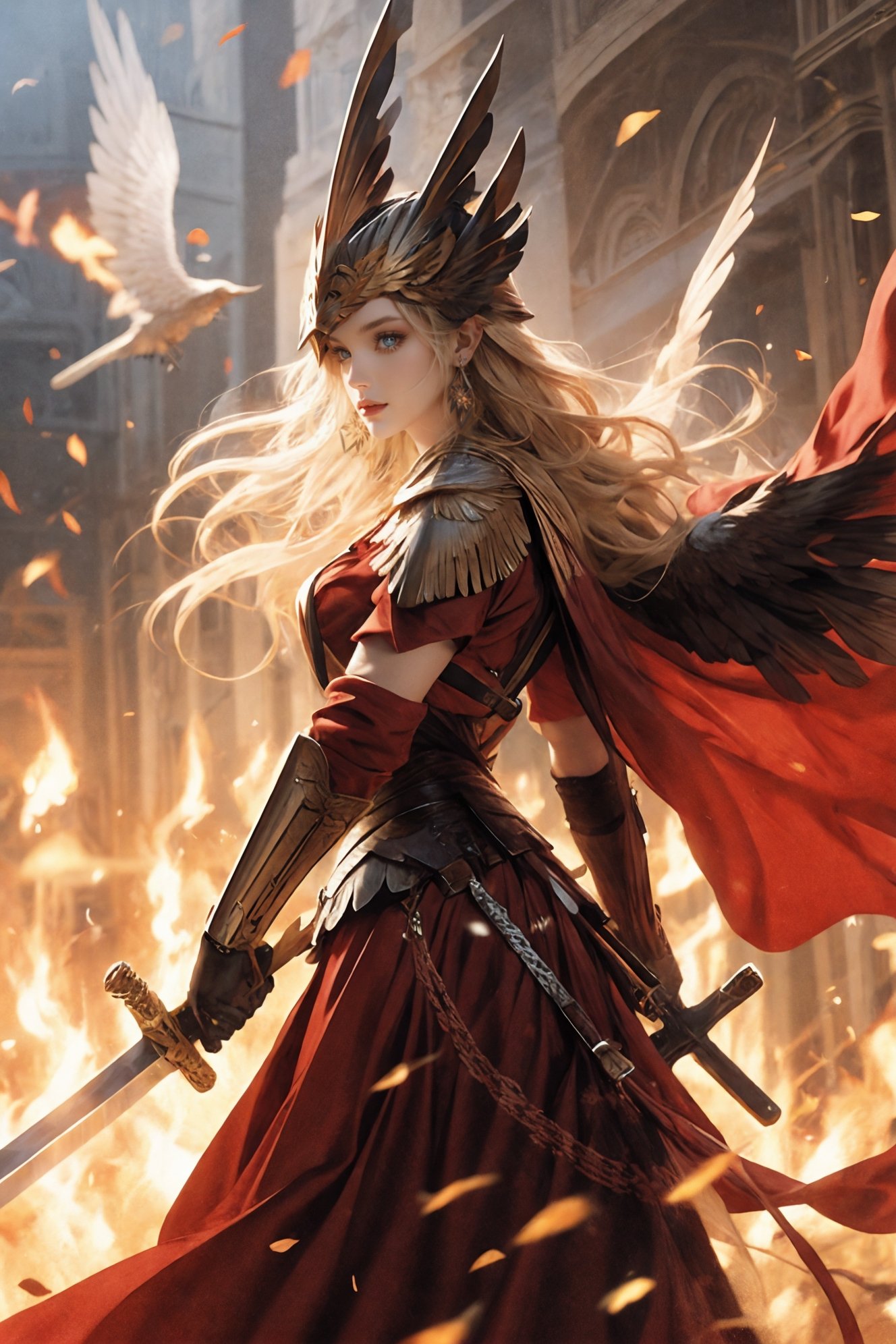 winged helmet,  1girl,  valkyrie on Tensor.Art
