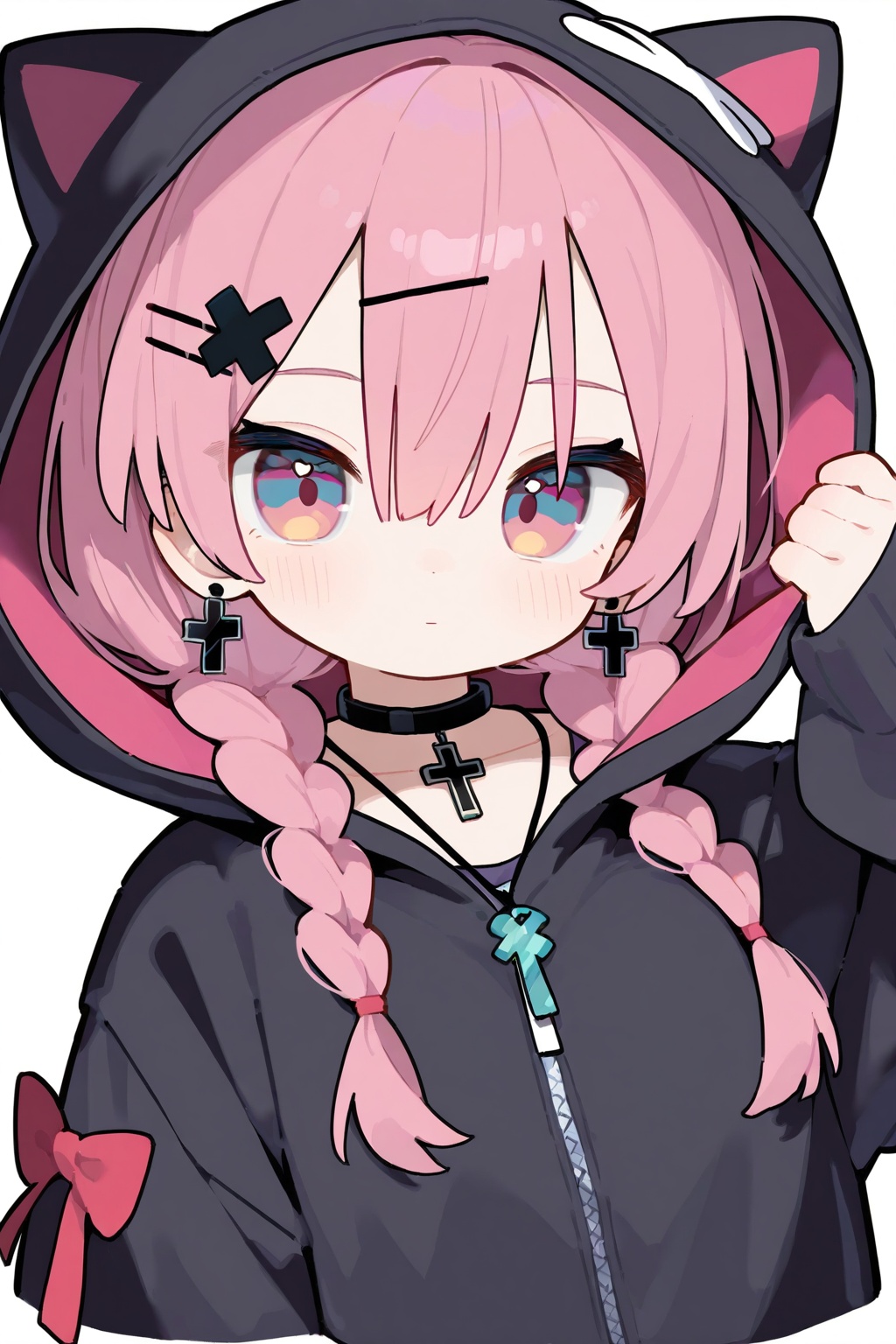 1girl,  jewelry,  pink hair on Tensor.Art
