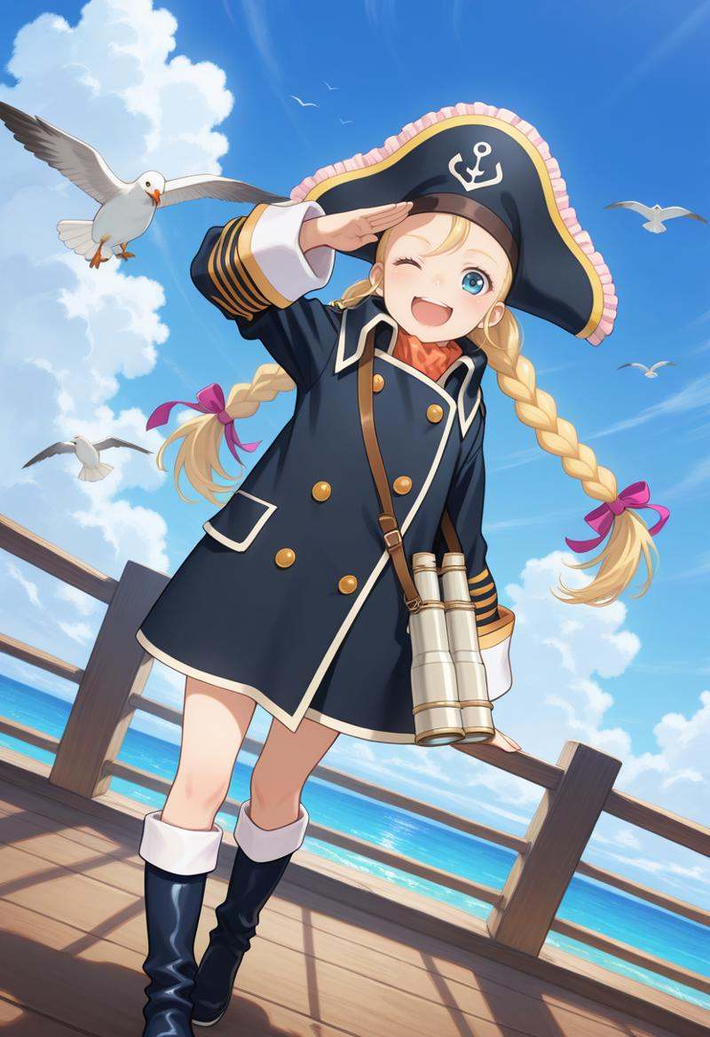 dynamic angle,  1girl,  standing on deck on Tensor.Art