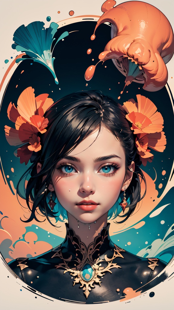 a girl,  illustration,  cover art on Tensor.Art