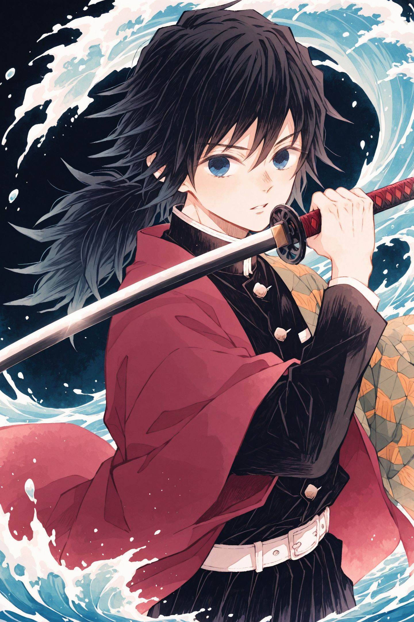koame Style,  traditional media,  tomioka giyuu on Tensor.Art