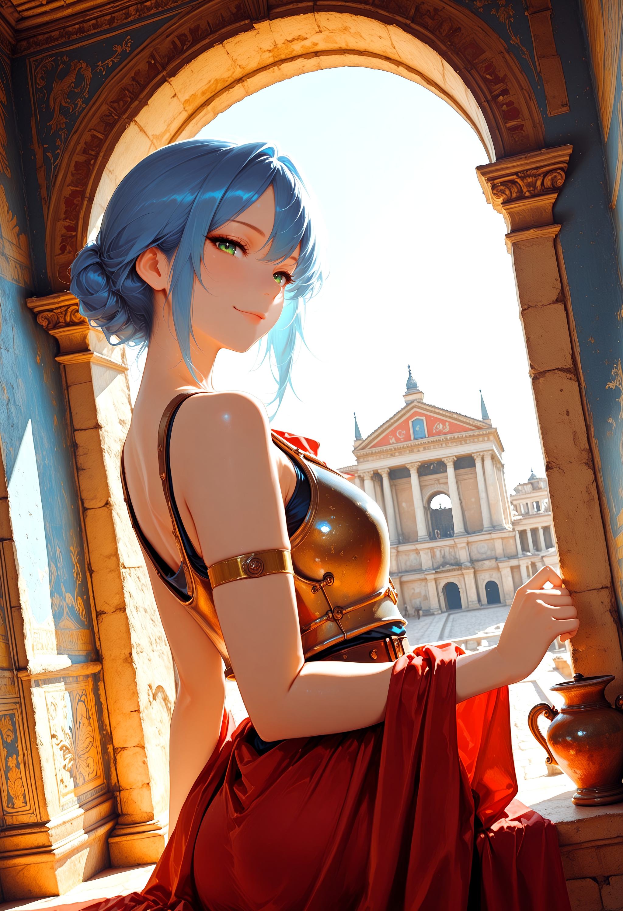 IllusP0s,  1girl,  blue hair on Tensor.Art