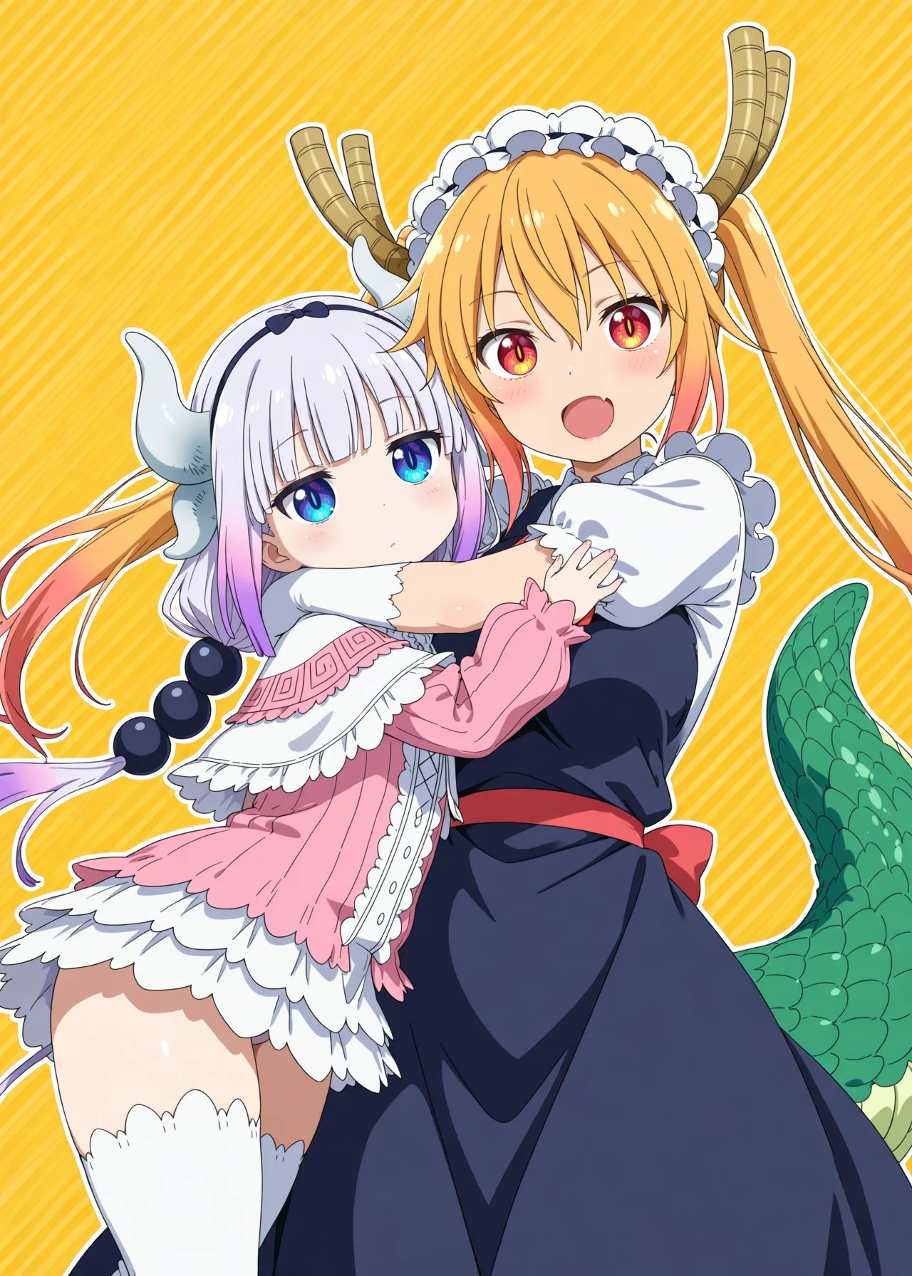 2girls,  tohru \(maidragon\),  kanna kamui on Tensor.Art