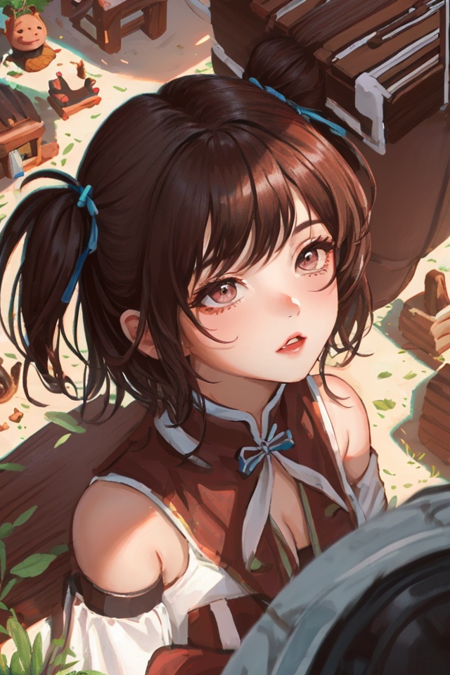 1girl,  from_above,  cleavage on Tensor.Art