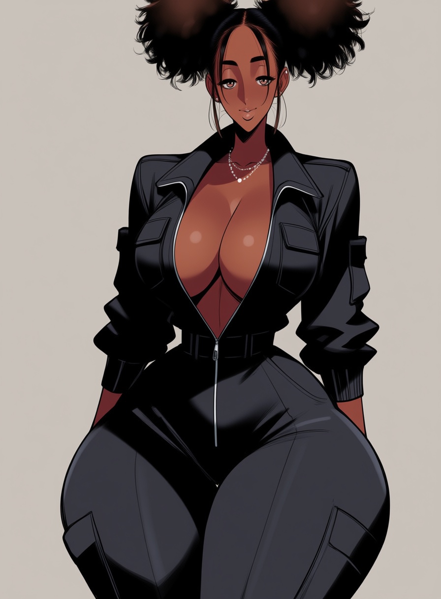 Chanleefat_Older_Style,  1girl,  black jumpsuit on Tensor.Art
