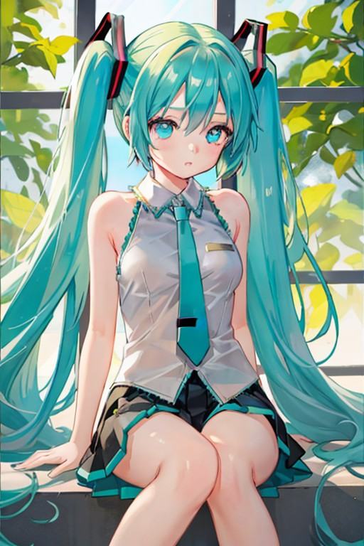 1girl,  hatsune miku,  natural light on Tensor.Art