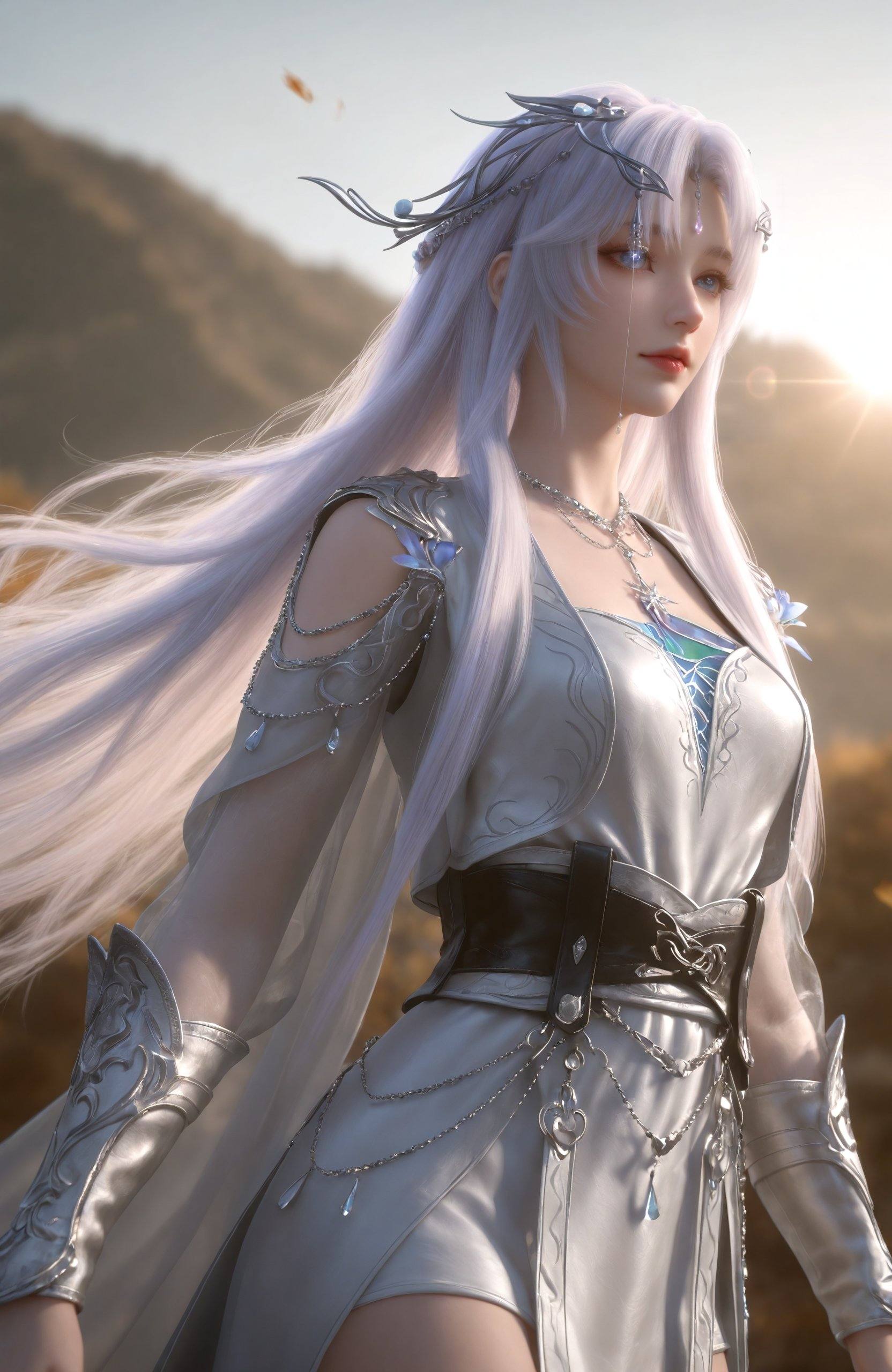 1girl,  long hair,  white hair by 天海TianHai on Tensor.Art
