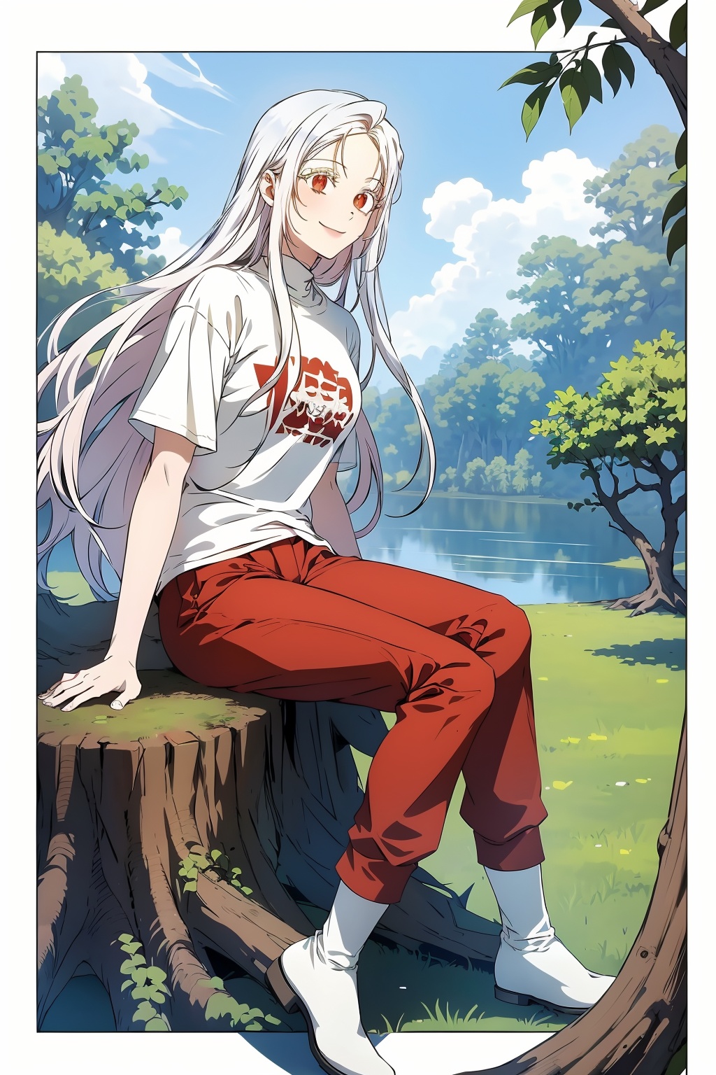 1girl,  solo,  red eyes on Tensor.Art