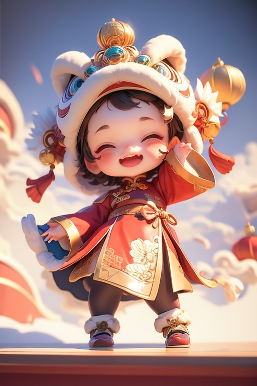 (masterpiece:1.2),best quality,highres,extremely detailed CG,perfect lighting,8k wallpaper,3D,C4D render,unreal engine,octane render,ip image,1girl,hat,chinese clothes,traditional_dress,simple background,full body display,<lora:FF_20240202024749-000007:1>,