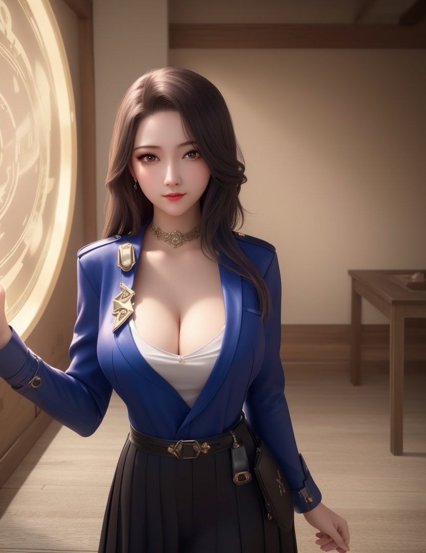 <lora:513-DA-穿越火线-云悠悠:0.8>(,1girl, ,best quality, ),looking at viewer,ultra detailed background,ultra detailed background,ultra realistic 8k cg, ,masterpiece, (( , )),   (magic, magic circle, ),  (cleavage), (),