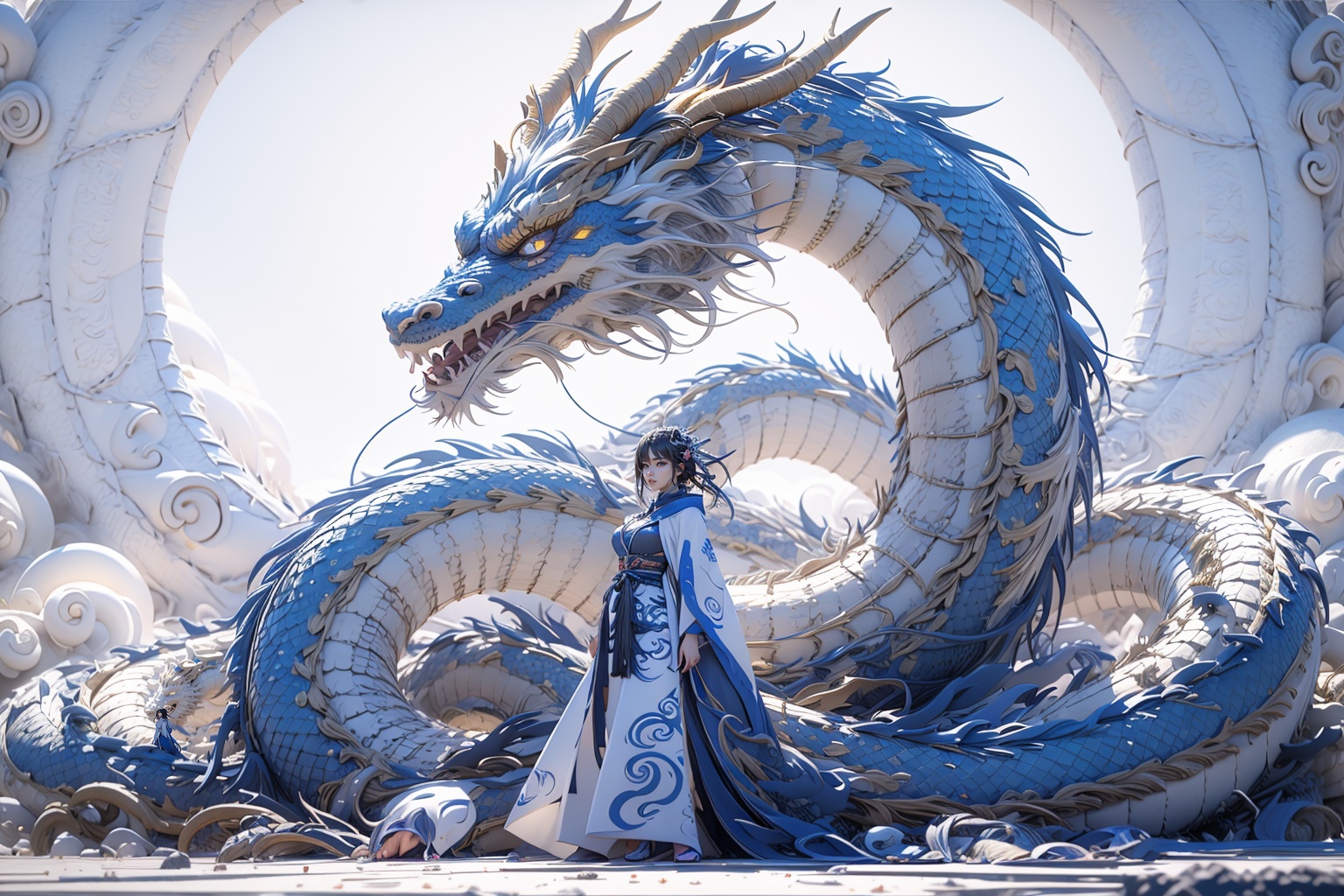 (masterpiece:1.2),best quality,highres,extremely detailed CG,perfect lighting,8k wallpaper,3D,C4D render,unreal engine,octane render,1girl,wearing hanfu,eastern_dragon,<lora:FF_20240202043757-000008:0.9>,