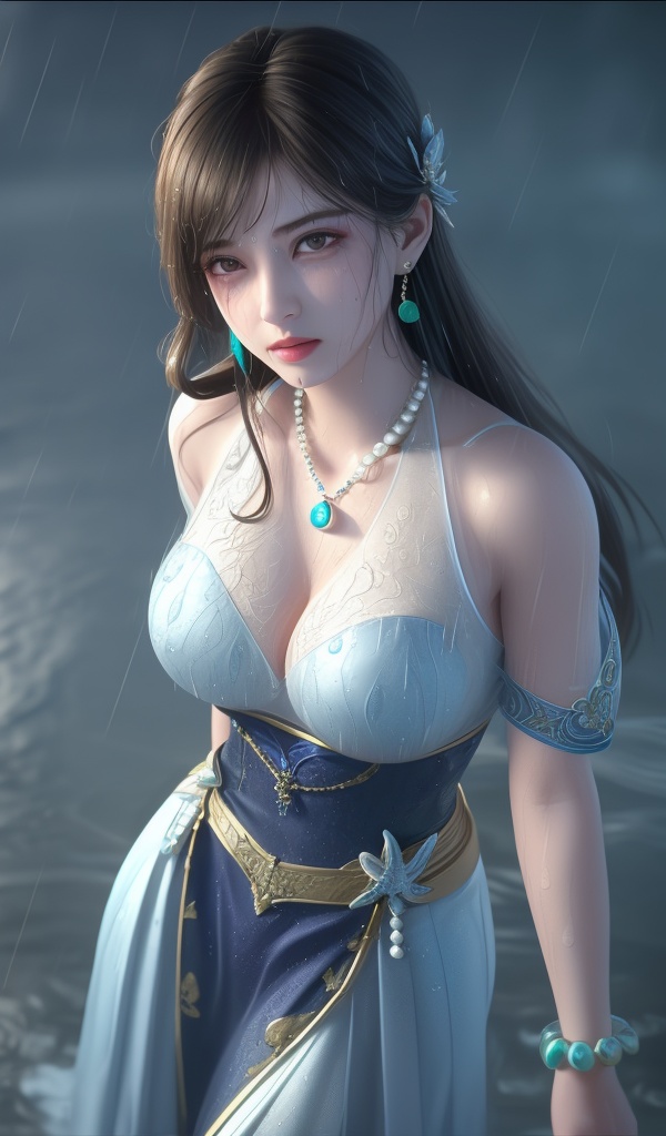 <lora:606-DA-百炼成神-小玉:0.8>(,1girl, ,best quality, ),looking at viewer, ,ultra detailed 8k cg, ultra detailed background, ultra realistic 8k cg,  ,masterpiece((((1girl, solo,  , ,solo focus, wet,sweat, ocean,rain, water drop, )))) (, , sweatdrop, flying sweatdrops, sweating profusely,colorful drop \(module\), )   clean, masterpiece,     cinematic lighting, cinematic bloom,   , unreal, science fiction, luxury, jewelry, diamond, gold, pearl, gem, sapphire, ruby, emerald, intricate detail, delicate pattern, charming, alluring, seductive, erotic, enchanting, hair ornament, necklace, earrings, bracelet, armlet,halo,
