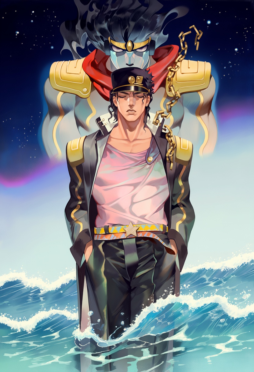 kujo jotaro,  1boy,  male focus on Tensor.Art