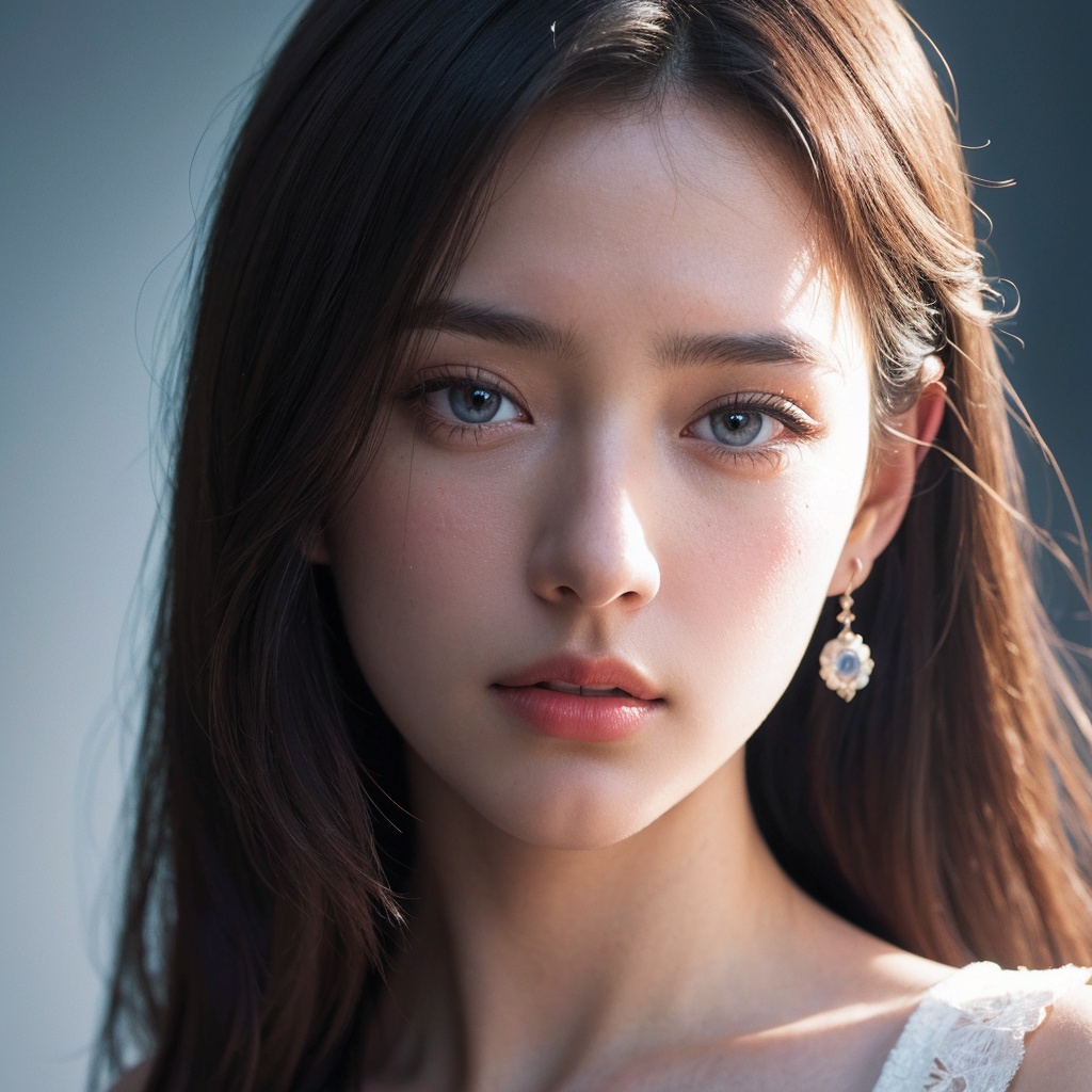 (best quality:1.4),(masterpiece:1.4),(photorealistic:1.4),(Realistic:1.2),(ultra high res, raw photo:1.4),(hdr, hyperdetailed:1.2),(8K:1.2),cinematic photo 1girl,close up to face,<lora:light_slider_v10:5>,(white background:1.2),<lora:AgainMix_SkinTone_v1:0.4>,