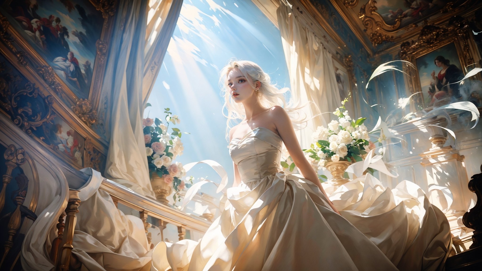 Low Angle shooting,  super wide lens,  Rococo style on Tensor.Art