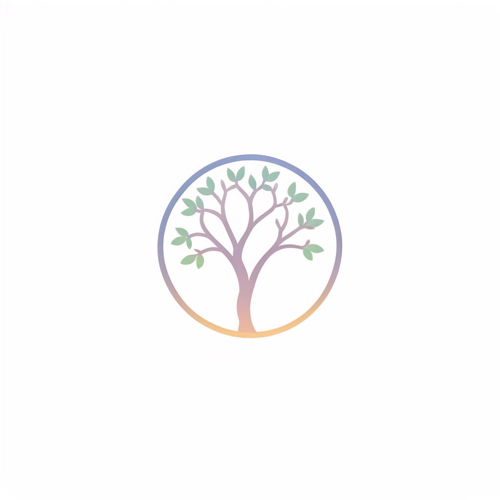 (((masterpiece))),(((best quality))),<lora:PDLX_卡通LOGO_Cartoon logo:0.8>,gradient,white background,no humans,simple background,tree,leafar,