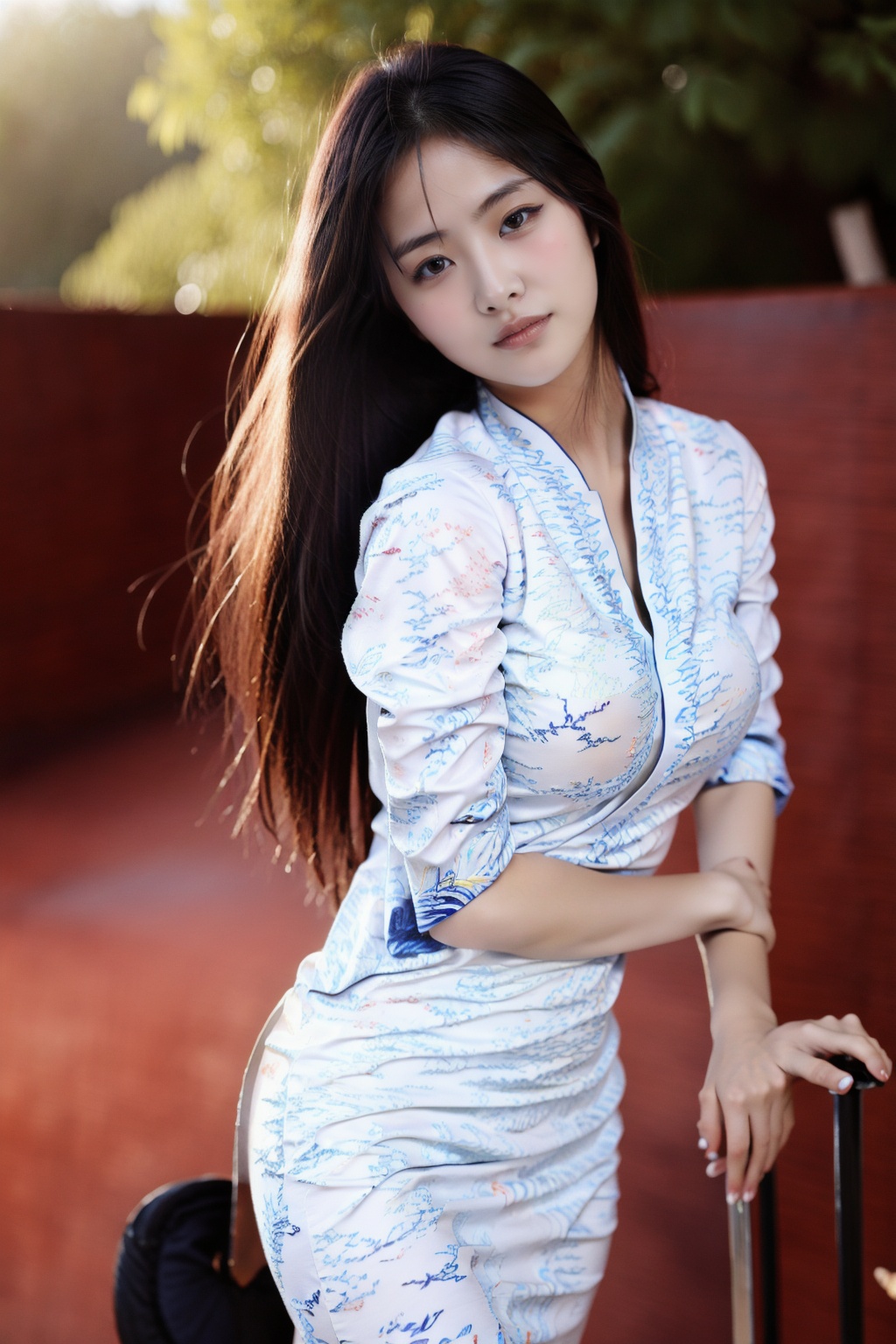 (1girl:1.3), (best quality, masterpiece, ultra high resolution),(photorealistic:1.3), (realistic:1.3), depth of field, (outdoors:1.2), (day:1.2), (cinematic lighting:1.2), near, facing to camera <lora:CAHaihangLong:0.8>