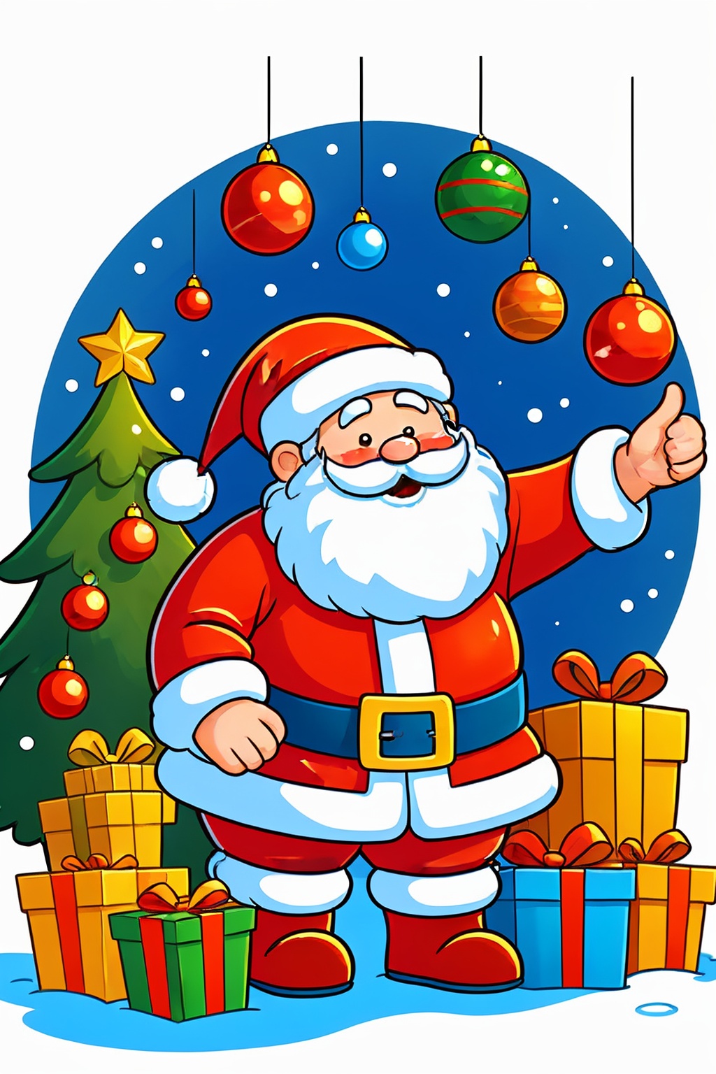 miluo_sdch, Christmas theme,In front of a simple white background stands a cute Santa Claus,.<lora:米洛丨圣诞插画sd1.5-v1.0:0.8>