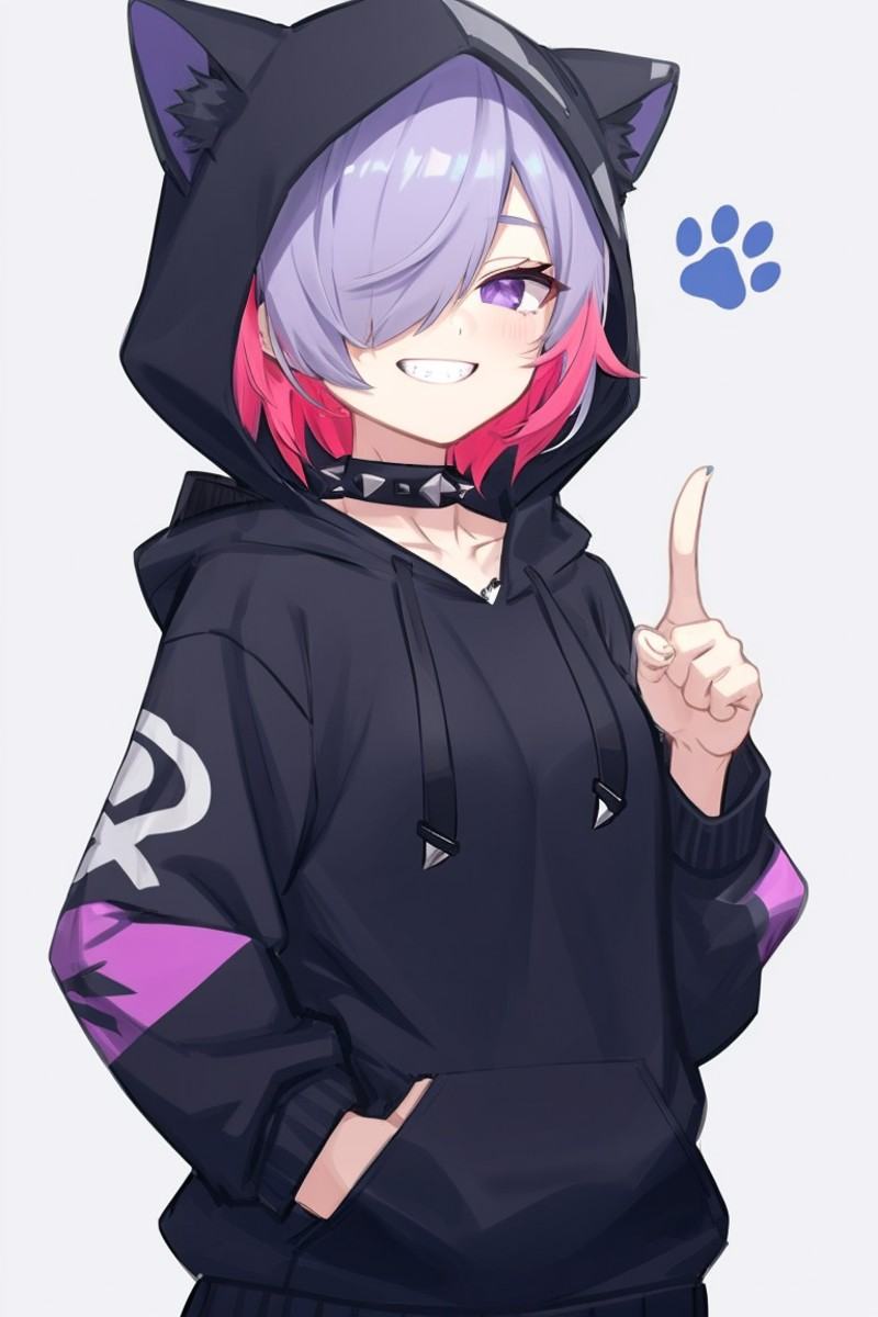 1girl,  hood,  solo on Tensor.Art