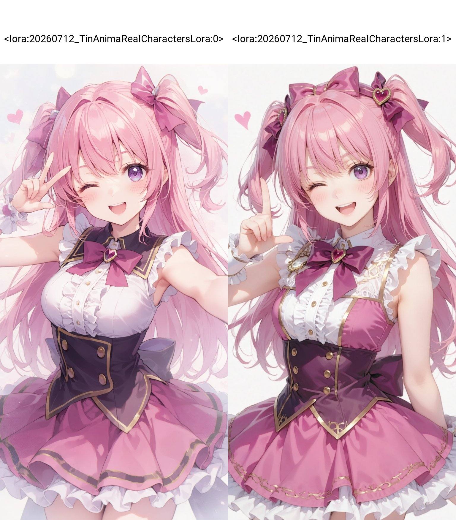 1girl,  pink hair,  one eye closed on Tensor.Art