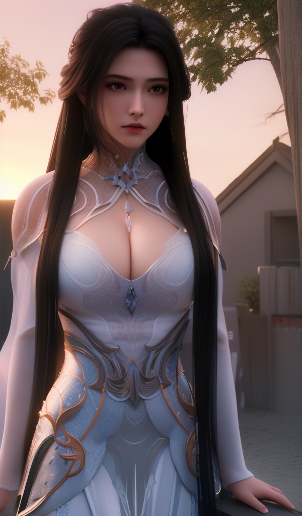 <lora:611-DA-诛仙-陆雪琪-V3:0.8>(,1girl, ,best quality, ),looking at viewer,masterpiece, (( , )),, realistic,science fiction,mole, ultra realistic 8k cg, sun ,  rose,(cleavage), (),