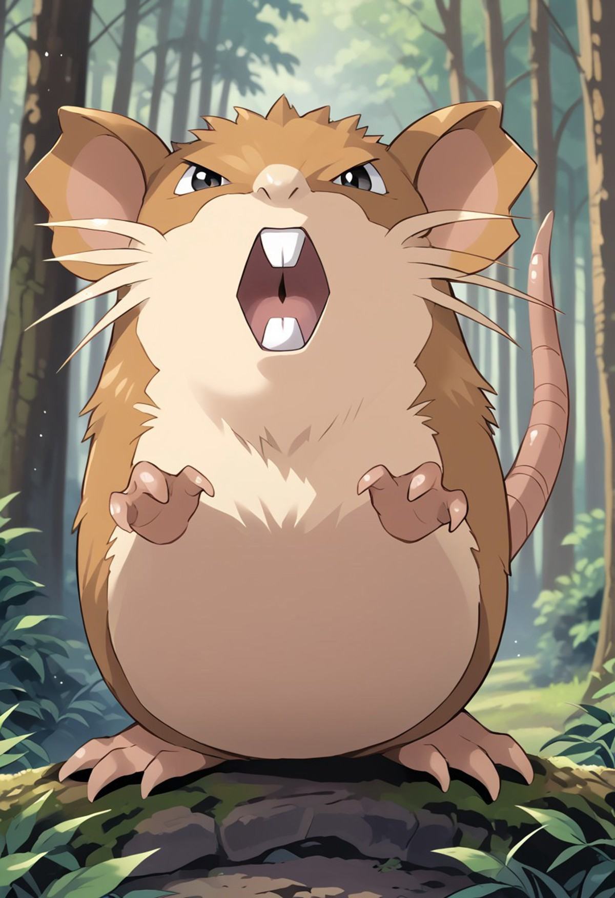 solo male,  raticate,  feral on Tensor.Art