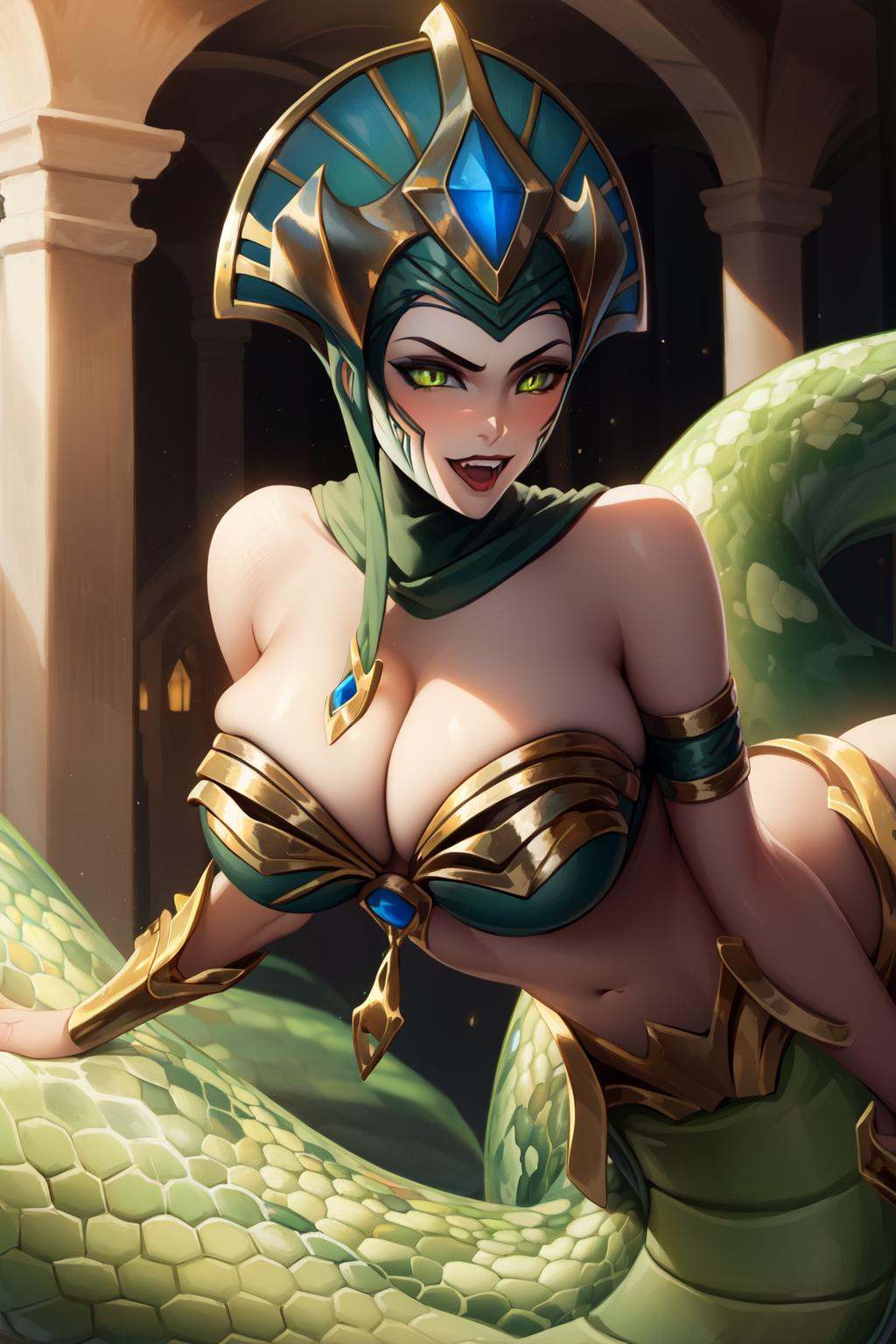 cassiopeia \(league of legends\),  1girl,  lamia on Tensor.Art