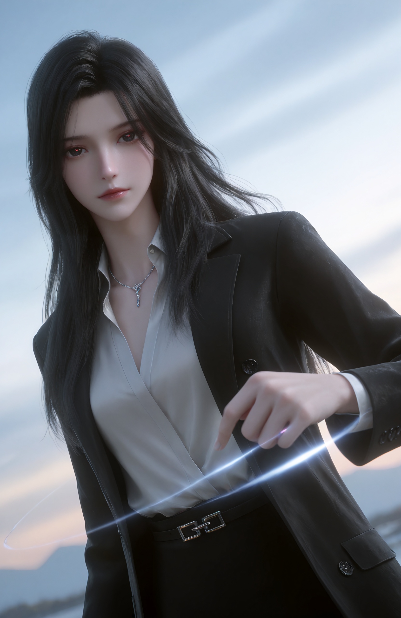 1girl,  long hair,  black hair by 天海TianHai on Tensor.Art