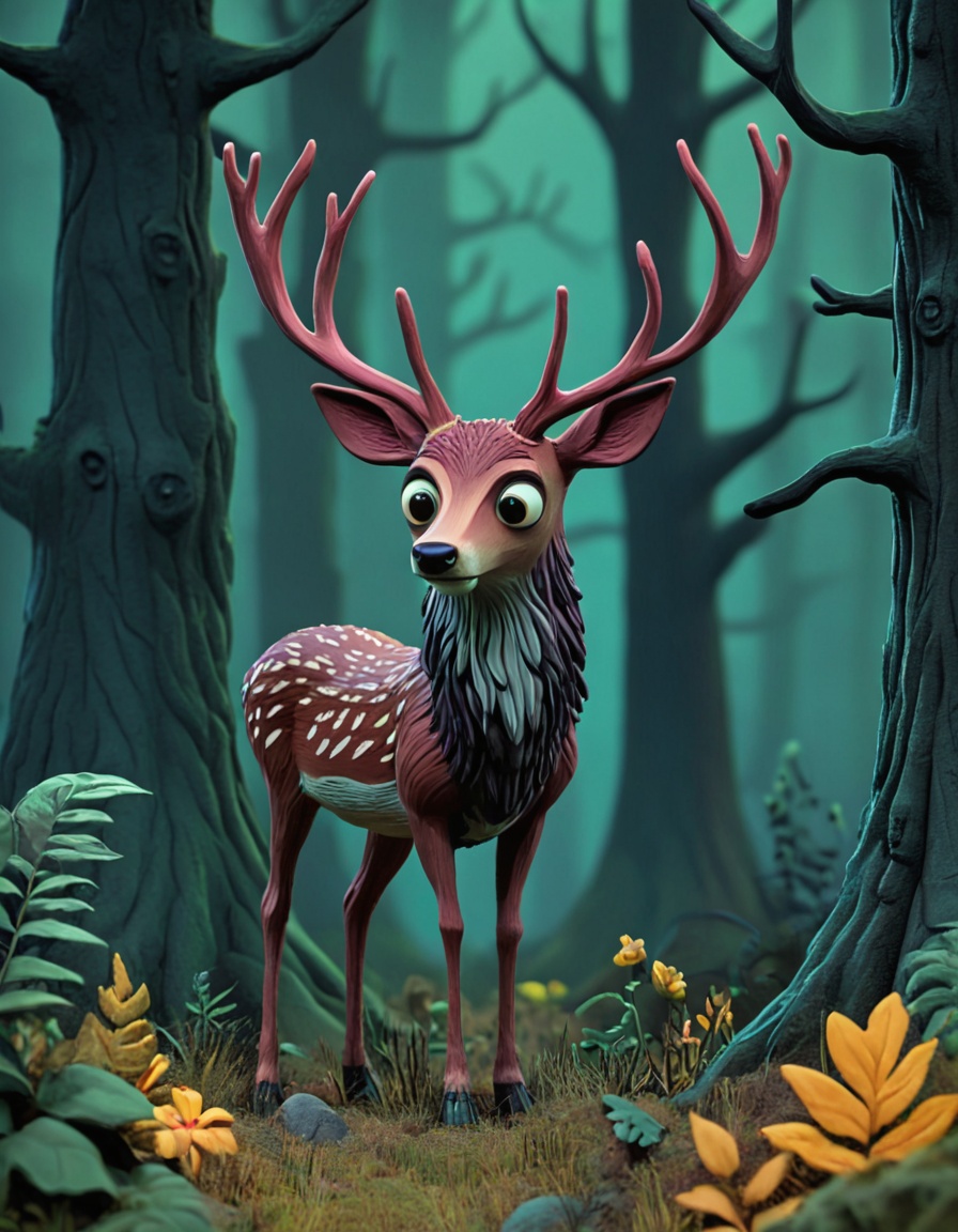 novuschroma51 style deer in an enchanted forest on Tensor.Art