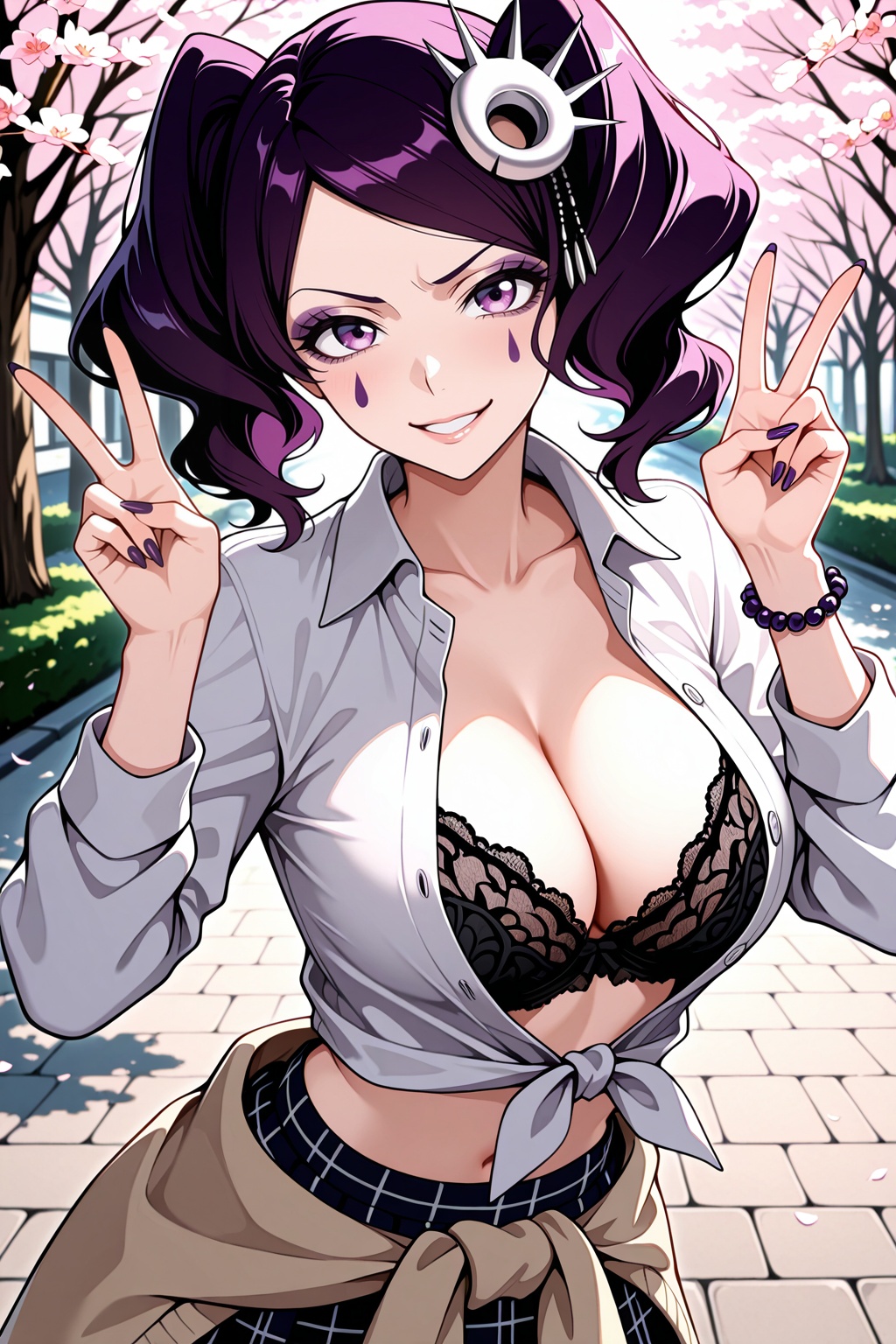 cirucci sanderwicci,  short twintails,  purple hair on Tensor.Art
