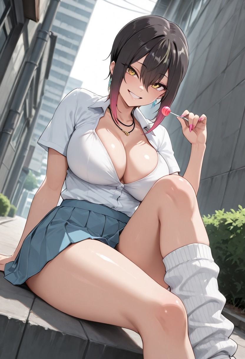 shizuku,  medium hair,  gyaru on Tensor.Art