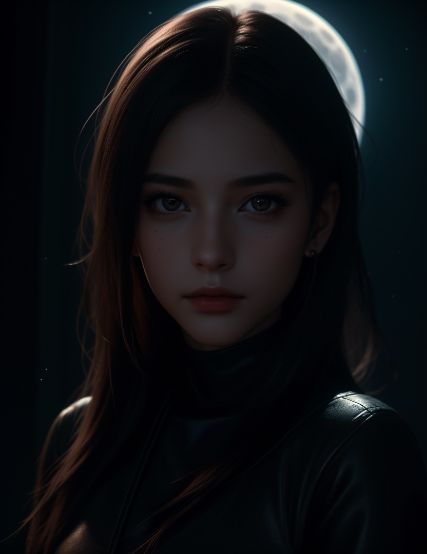 (,1girl, ,best quality, ),looking at viewer,masterpiece, (( , )),, realistic,science fiction,mole, ultra realistic 8k cg, moonlight,full moon,