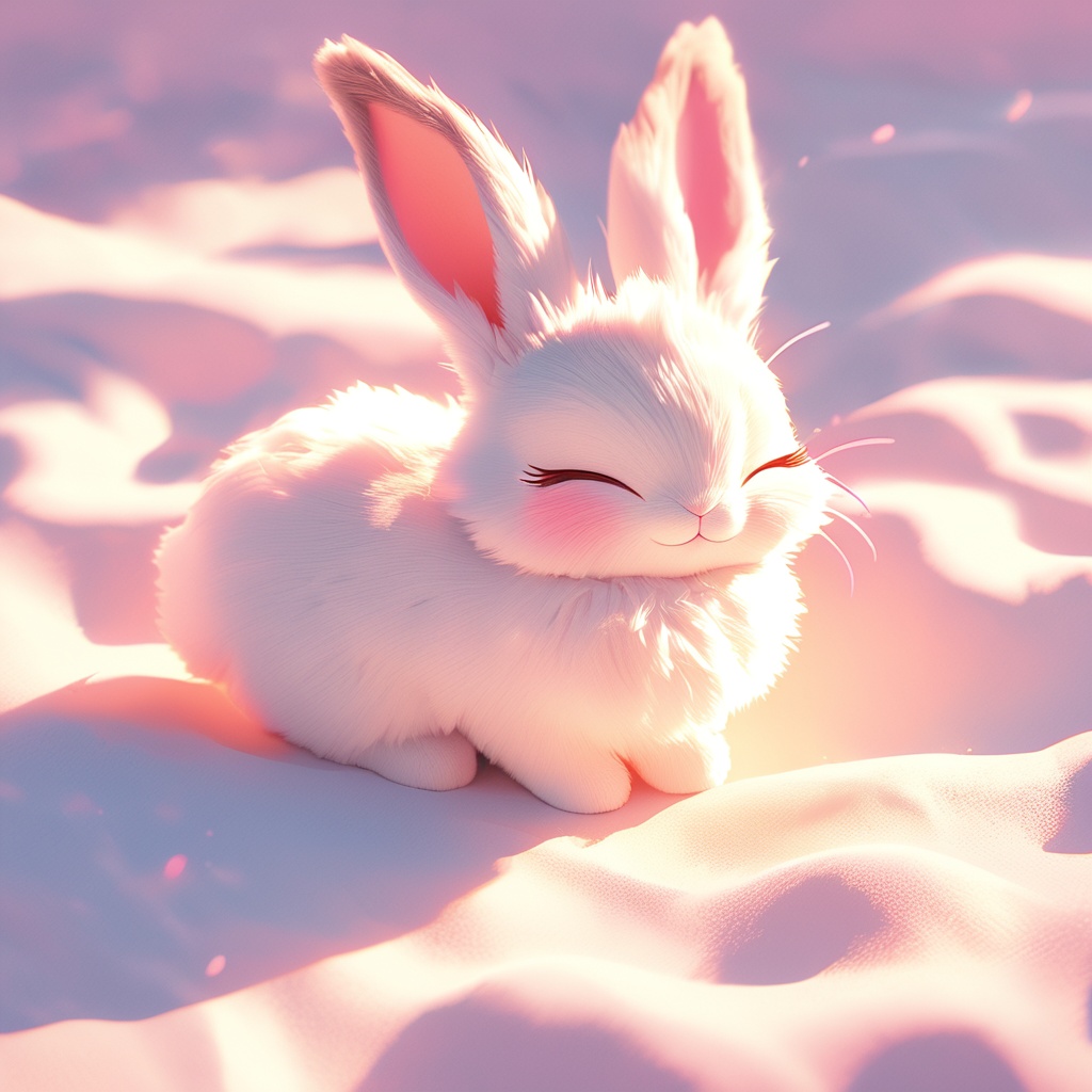 maotu, rabbit, rabbit focus, soft lighting, white fur, whimsy and dramatic lighting, warm colors, mf-movie-filter, cc-color-correction, cute, whiskers, :3, ^ ^, light particles, sunlight, no humans, closed eyes, solo, full body, closed mouth, fluffy, simple background, outdoors, shadow, facing viewer, flower, blurry, smile, happy, white background<lora:maotu_xl_v1:0.8>,