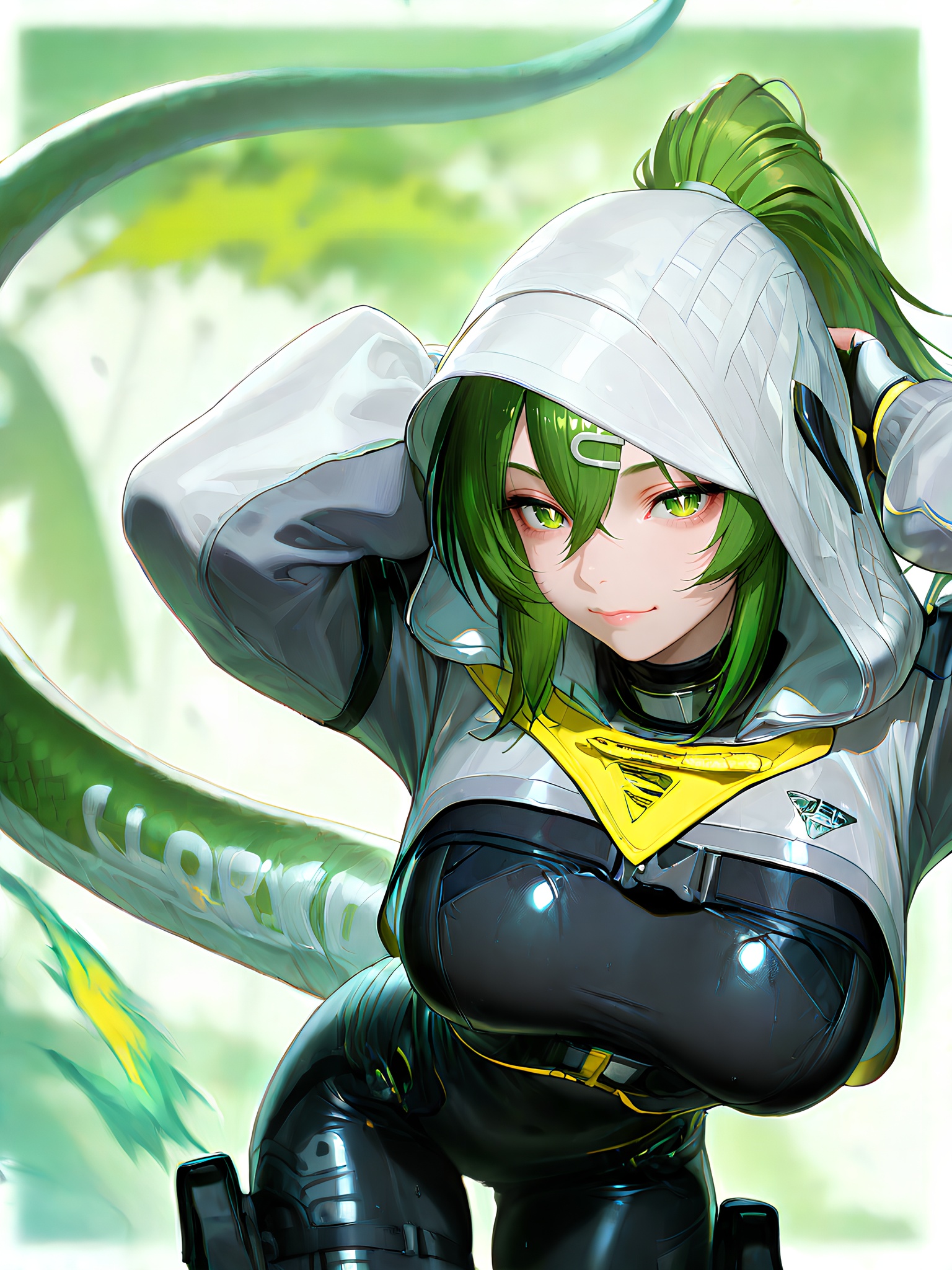fluorite,  white background,  green hair on Tensor.Art
