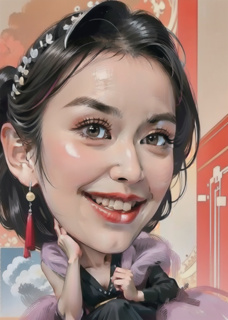 1girl,solo,jewelry,earrings,smile,black hair,realistic,black eyes,grin,looking at viewer,white dress,lips,simple background,datou,, (best quality:1.5), (masterpiece:1.5), (super Realistic:1.5),(high detail:1.5)