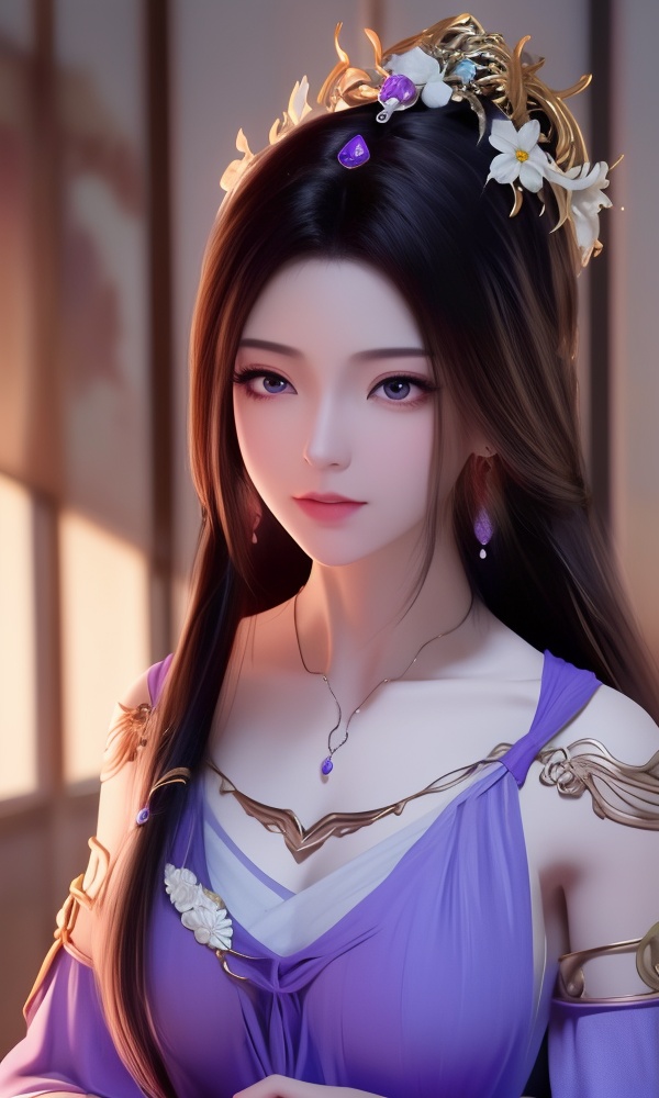 (,1girl, ,best quality, ),looking at viewer, <lora:395-DA-凡人修仙传-紫灵:0.8> ,ultra detailed background,ultra detailed background,ultra realistic 8k cg,, ,masterpiece, (( , )),, ,tamari \(flawless\),  ,   cure blossom,  ,,  (()), (), ,, , jewelry, necklace, solo, , , , hair_ornament, , earrings,large breasts,,  , ,