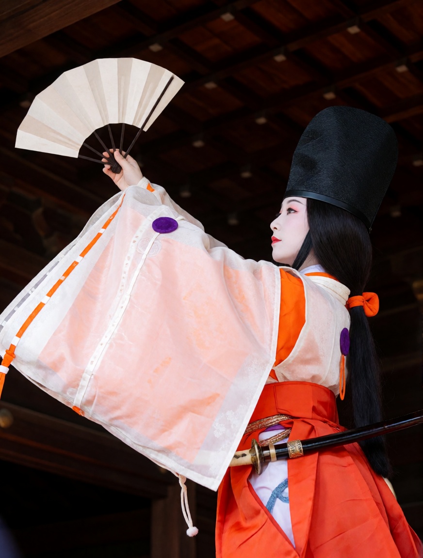 shirabyoshi,  1woman,  holding fan on Tensor.Art