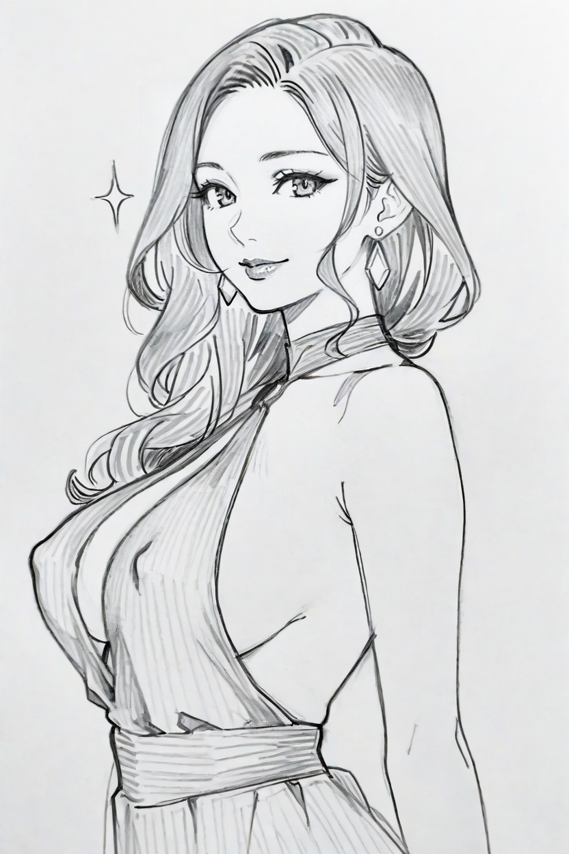 linesketch,  pencilart,  simple line work on Tensor.Art