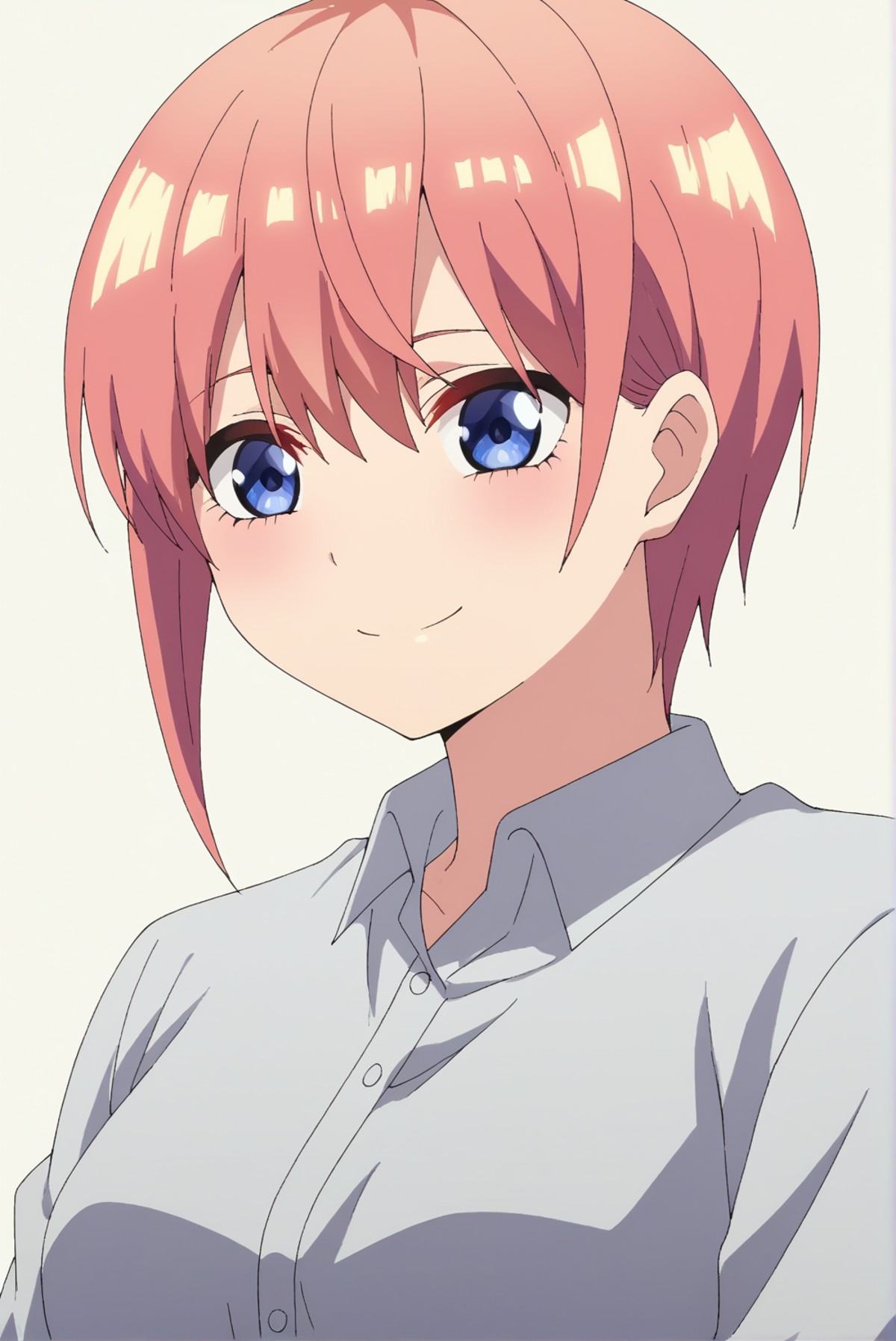 Ichika Nakano,  white background,  upper body on Tensor.Art